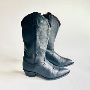 Men’s Tony Lama Black Pebble Genuine Leather Cowboy Western Boots size 8